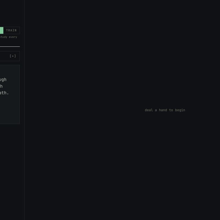 Pokerface hold’em training interface